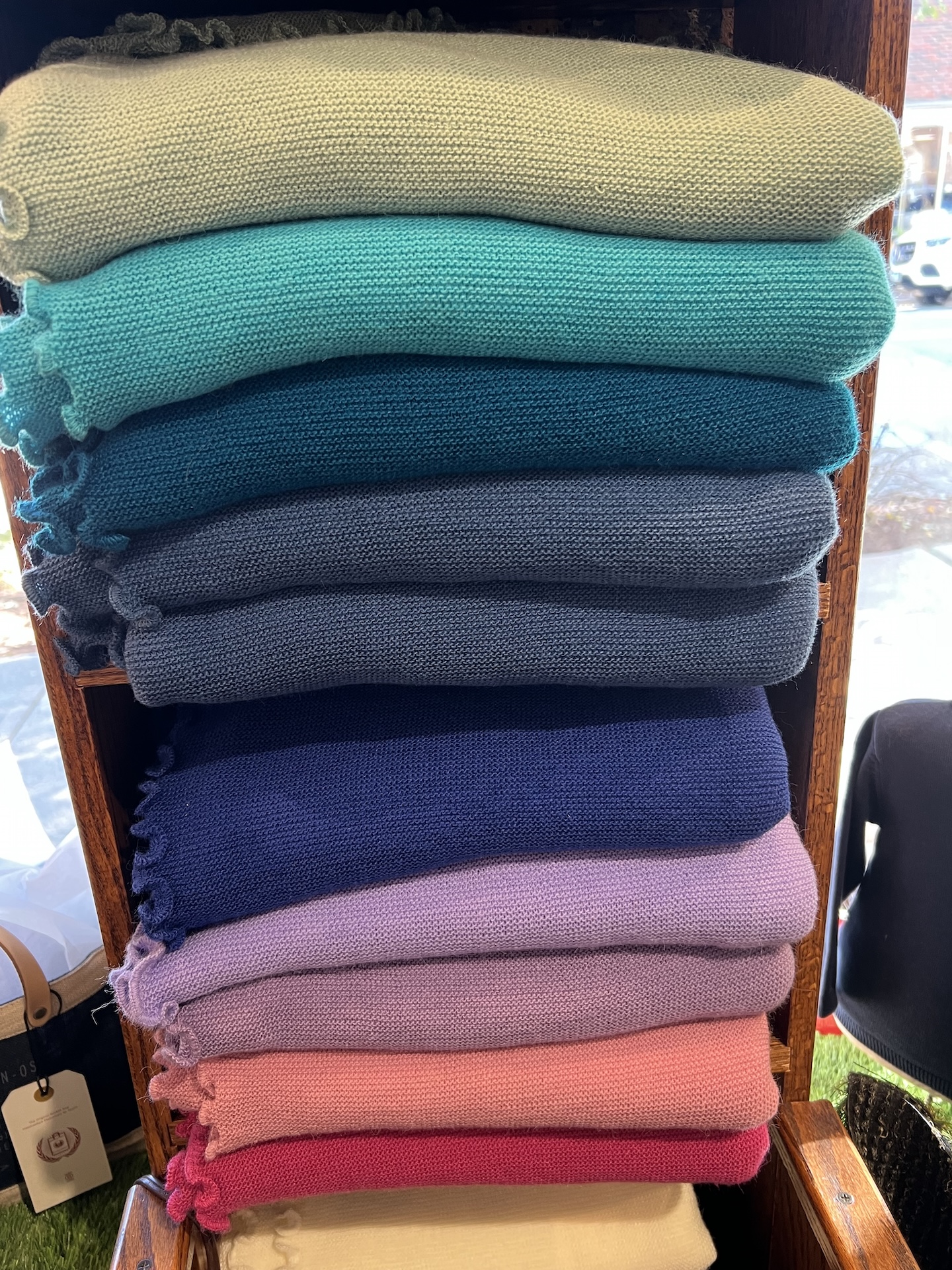 Alpaca Blend Ruana With Scalloped Trim - Image 6