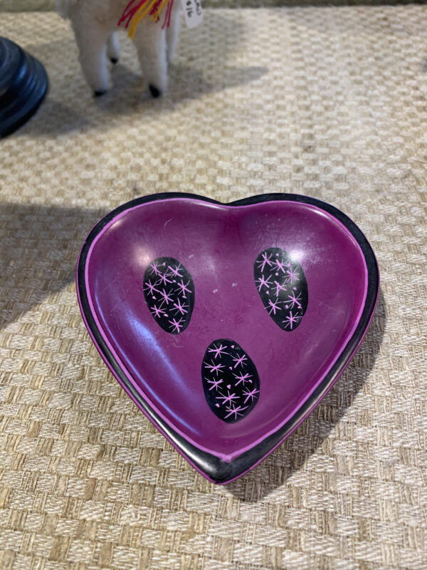 Soapstone Heart Dish, Purple